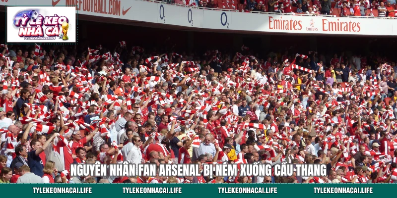 Nguyên nhân Fan Arsenal bị ném xuống cầu thang 