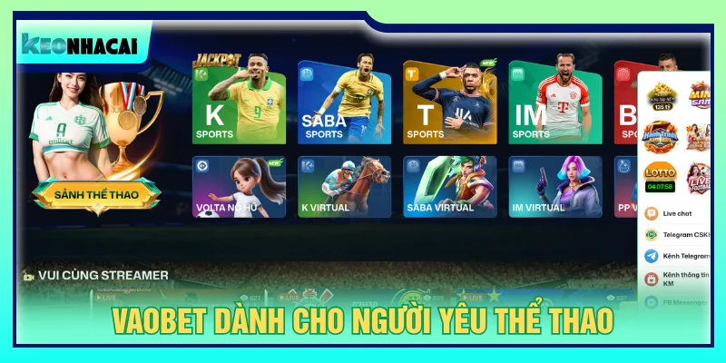 Giao diện cá cược bóng đá và thể thao chuyên nghiệp tại nhà cái VAOBET