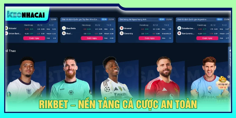 Hệ thống cá cược RIKBET có giao diện mượt mà và quy trình bảo mật cao